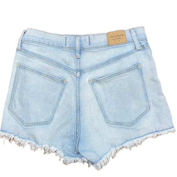 Abercrombie & Fitch High Rise Short Cut Off Denim Jean Light Wash Size 26/2 - Picture 3 of 7